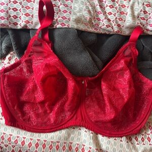 Wacoal 855186 Retro Chic unlined red bra 42DDD